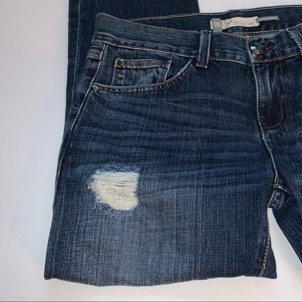 Level 99 Boyfriend Crop Distressed Jeans Size 25 - Picture 6 of 7